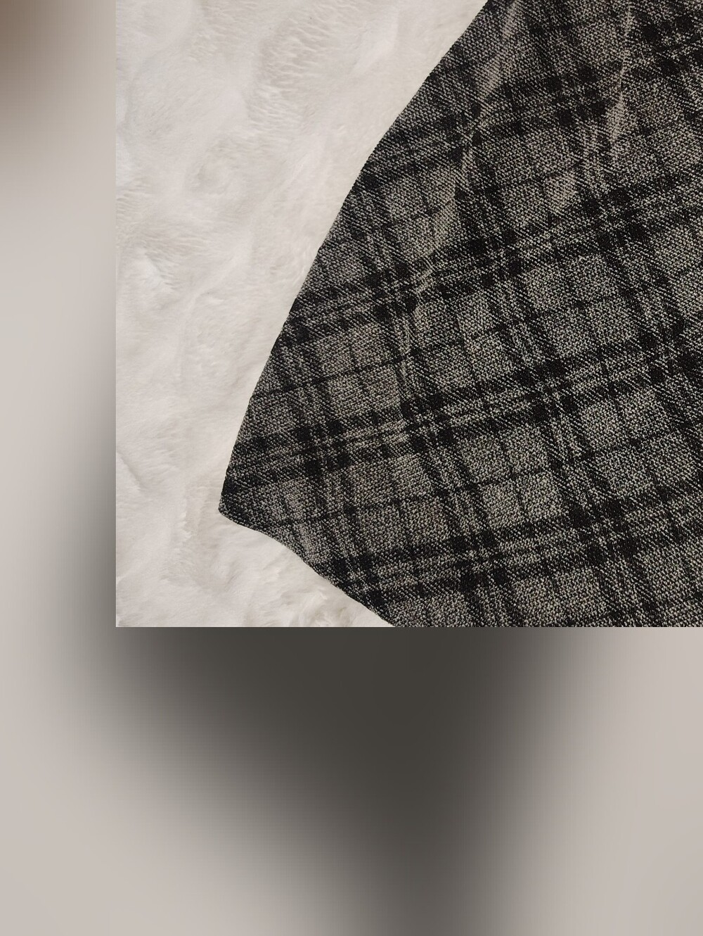 Black & Gray Plaid Spaghetti-Strap Mini Dress - Picture 4 of 12